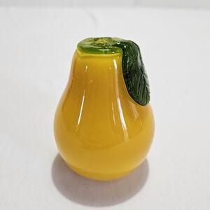 Murano Style Glass Pear Fruit • Vintage Art Glass